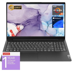 Lenovo V15 Laptop, 15.6 Inch FHD Display, AMD Ryzen 5 5500U Hexa-Core Processor (Beat Intel i7-1065G7), 16GB RAM, 1TB SSD, HDMI, RJ45, Numeric Keypad, WiFi, Windows 11 Pro, Black