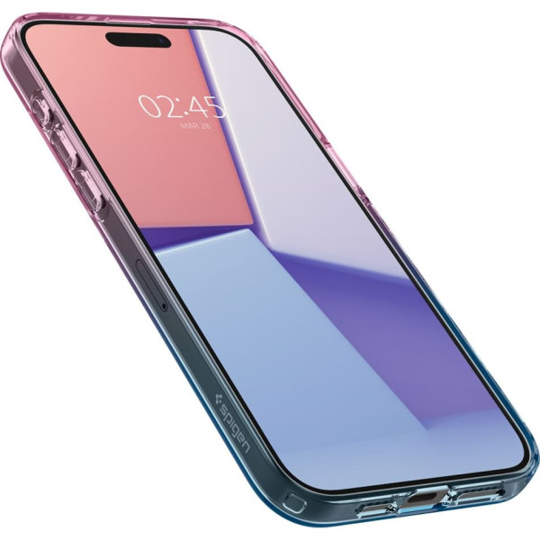 Spigen Korpuss iPhone 15 Pro Liquid Crystal - rozā un zils