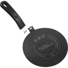 ACTIV CUISINE Induction Adaptor Plate 24 cm Induction Adapter Plate with Removable Handle Moka Induction Cooking Plate Adapter Stainless Steel for Use of Cooking Screen to Induction, Black