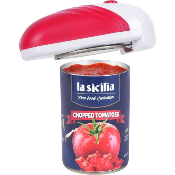 Electric Can Opener Automatic Kitchen: Open Your Cans Easily at the Touch of a Button - Automatic Hands-Free Smooth Edge Food Safe Red