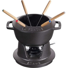 Staub Fondue Set, Induction-Compatible, Cast Iron, 1 Unit