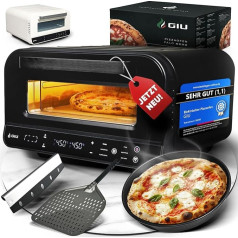 Electric Pizza Oven - Strong Electric Oven for Neapolitan Pizza | Oven, Pizza Oven, Electric, Electric Oven | Over 400 Degrees FusionHeat Tech | Enjoy Stone Oven Taste at Home | GIU