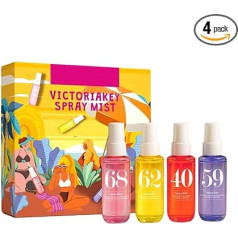 Women's Eau de Parfum Body Spray - Fresh & Aromatic Fragrance Mist Fruity for Hair & Body, Long-Lasting Moisturising - Ideal for Travel & Gift 40 ml x 4