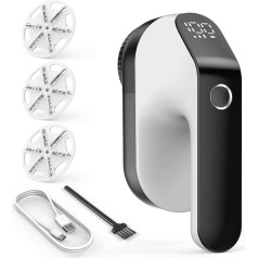 Electric Lint Shaver with LED Indicators, USB Rechargeable Lint Shaver, Adjustable 3-Way Speed, 6 Blade Blades, 2000 mAh for Various Fabrics, Lint Remover, Lint Burner, Gold