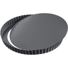 MGE - Quiche Mould 32 cm - Tart Mould with Carbon Steel Lifting Base - Round Baking Mould - Tart Mould - Quiche Moulds with Lifting Base Non-Stick Coating - Fruit Base Mould - Cake Mould - 32 cm