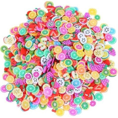 minkissy 1000pcs Glitter Lip Gloss Nail Decoration Glitter Decor Nail Art Slices Halloween 3D Fruit Nail Art Slices Polymer Clay Slices for Nails Amulet Fruit Slices Nail Chips Bulk Filler