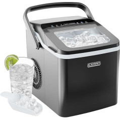 Chefman Iceman Dual-Size Ice Cube Maker - Portable Ice Cream Machine, Large and Small Ice Maker with Self-Cleaning, 9 Cubes in 7 Minutes, 10 kg/24 Hours, Includes Ice Scoop