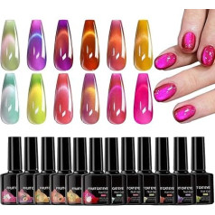 Nagellack – Fruchtiger Katzenaugen-Nagellack | 12 Stück Maniküre und Nagelkunst für Zuhause, Salon, Damen, Mädchen, Party, Reisen, Hochzeit