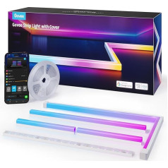 Govee RGBIC LED Strip with Profile, 5 m Glide LED Strip Compatible with Alexa & Google Assistant, 64 Scene Modes, App Control, Rail with Strips for Bedroom, Skirting Boards, Cabinet