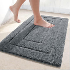 Homaxy Microfibre Bathroom Rug Non-Slip Washable Bath Mat Soft Bath Mat Water Absorbent Bath Mat for Bathroom - 40 x 60 cm, Dark Grey