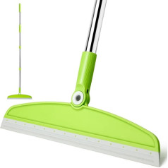 Water Squeegee Floor Squeegee Shower Squeegee Long Handle Squeegee Floor Water Squeegee Car with Adjustable Handle, Flitsche for Floor, Rubber Squeegee for Floor Shower, Grey Green