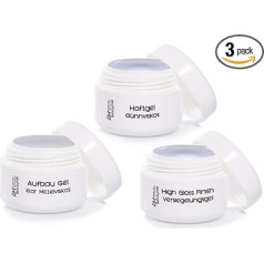 UV Gel Saving Set Adhesive Gel Builder Gel Clear Medium Gloss Gel Sealing for Nail Design (3 x 15 ml) Pack of 3