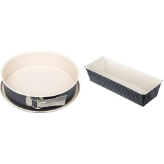 Zenker Springform Cake Tin, Diameter 26 cm, Cream Noir, Baking Mould with Flat Base and Leak Protection (Cream/Anthracite), 1 Piece & King Cake Tin Crème Noir, Diameter 30 cm, Stainless Steel,