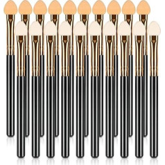 UorPoto Professional Eyeshadow Applicators Sponge Tip Reusable for Women Blendable Foam Makeup Eyeshadow Brush Applicator Sticks Washable Pack of 20