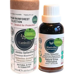 Nativilis Jambu Spilanthol Amazonas Bioactive Oil Spilanthes Acmella Oleracea Extract 100% Natural B-Tox Alternative - Relaxes Face Muscles Skin Antioxidant Copaiba - 30 ml