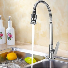 360 Rotating Kitchen Bar Sink Tap Single Cold Water Flexible Neck Washroom Garden Outdoor Use Taps Tap