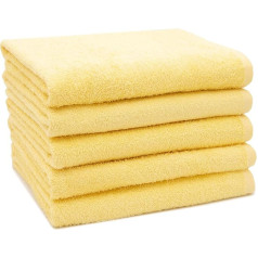 ZOLLNER Bath Towels Set of 5 80% Cotton 20% Polyester 70 x 140 cm Yellow