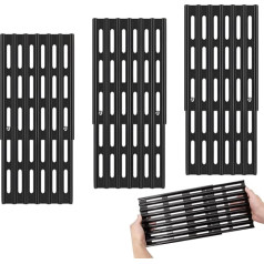 Set of 3 Adjustable Cooking Grates – 15 cm Wide Universal Replacement Grill Grate for BBQ Grills, Universal Grill Grates for Gas Grill, Extendible from 31 cm to 48 cm Depth, Porcelain Steel