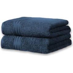 Bentley Priory Linens Towels (Pack of 2) for Bathroom Supreme Range 500gsm Super Soft Egyptian Cotton 2 Pack Absorbent and Quick Dry 50 x 85 cm (Navy)