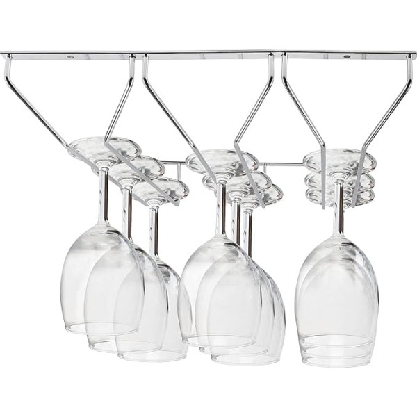 KURTZY Wine Glass Rack - Wine Glass Holder Glass Hanger for Kitchen, Bar, Restaurant - Glass Rack Stand for Glasses with Base Diameter up to 8.5cm - Measures 13.58 x 12.8 x 2.36 inches (LxWxH)