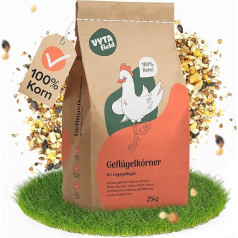Vytafield Poultry Feed Grains, Supplementary Food for Chickens, Ducks, Quails and Geese, 25 kg Grain Food, 100% Grain without Artificial Additives, Chicken Feed Winter and All-Year Feeding