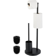 Relaxdays Toilet Brush Holder Stainless Steel H x D 68 x 22 cm Black