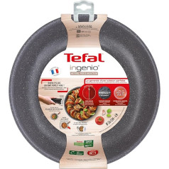 Tefal Ingenio Natural Force L3967702 Wok Pan 26 cm Stackable Non-Stick Coating Induction