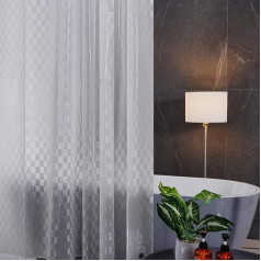 Scamzsure Shower Curtain Anti-Mould with Weight Bottom, Waterproof and Transparent EVA Bath Curtain for Bathtub, Washable 3D Pattern, Rectangle 200 x 200 cm with 12 Shower Curtain Rings