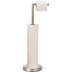 Toilet Roll Holder Stand Bathroom Toilet Paper Storage for 4 Paper Rolls with Heavy Base Freestanding Toilet Roll Holder (Brushed Nickel)