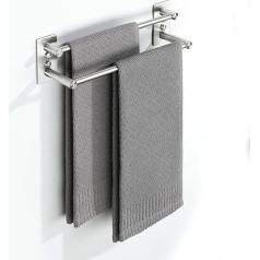 Mooche Gebürsteter Handtuchhalter, Wandmontage, Handtuchhalter, 30 cm, rostfreier Edelstahl, Doppelstange, Handtuchhalter für Badezimmer, Küche, Dusche (kann mehrere Installationsmethoden eingefügt