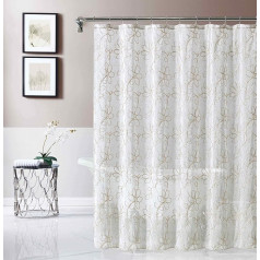 Dainty Home Stella Shower Curtain, Polyester, Linen/Linen, 72