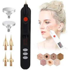 Electric Plasma Pen Mole Removal Dark Spot Remover Wart Freckle Skin Tag Tattoo Removal Tool for Home and Beauty Salon, 5 Level Speed, LCD Screen Display,Black