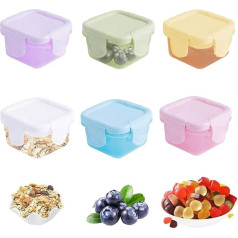 Pack of 6 Food Storage Boxes, 150 ml, Plastic Freezer Containers, Small, Mini Sauce Containers, for Storing Food, Small Tin with Lid, Freezer Containers Set, BPA-Free