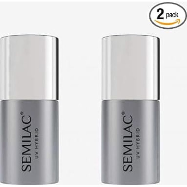 SEMILAC Base Coat and Gel Top Coat Set 2 x 7 ml - Gel Nail Polish Set - Professional Nail Accessories - Long-Lasting Base and Top Coat - Compatible with UV/LED Products - Vegan Friendly Formula