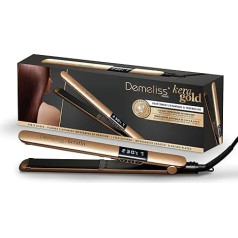 Demeliss Saint Alge Kera Gold 2-in-1 Straightener - Smooth & Curled - Keratin Enriched Plates - Temperature 150 to 230°C - Digital Display - 360° Rotating Cable - Professional Straightening