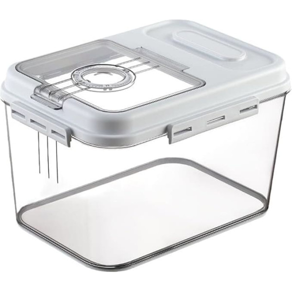 Uotyle 15kg Airtight Cereal Storage Container, Flour Kitchen Organizer Box for Oatmeal, Grain, Coffee, Beans, Corn Flakes, Sugar, Pasta, Pet Food, Rice, Dispenser with Timer and