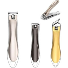 SUKPSY Nagelknipser-Set, gebogene und abgeschrägte Kanten, Nagelschneider, Fingernägel, Zehennagel, Nagelhaut, Nagelknipser, Pediküre, Maniküre, 3-teiliges Set