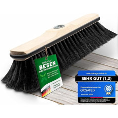 ORGAFLIX Premium Broom without Handle Horsehair with Edge Protection 28 cm, Extra Dust Binding Thanks to High-Quality Horsehair Mix, Room Broom without Broom Handle, Horsehair Broom, Made in Germany