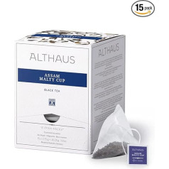 Althaus Tea Assam Malty Cup ⋅ Black Tea in Pyramid Bag Pyra Pack ⋅ Strongly Aromatic Black Tea ⋅ 15 x 2.75 g
