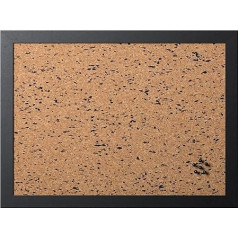 Bi-Office Cork Memo Board B & W with Black Eva Inserts, Black MDF Frame, 60 x 45 cm