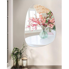 TOLOVIC Mirror Wall Asymmetrical Mirror Wall Mirror Asymmetrical Glass HD Decorative Self-Adhesive Wall Mirror for Living Room Bathroom Hallway