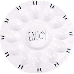 ZYDYRX Eier-Serviertablett Eierplatte für Halbe Eier Deviled Eggs Dish Eierplatte Melamin Eierteller Eierhalter Eierteller Eierbecher Eierablage Ostereiertablett für Fleischbällchen Garnelen Paste