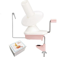 AUTUUCKEE Yarn Winder Pink Wool Winder for Knitting Hand Operated Easy Installation Yarn Ball Winder for Crochet The Helper for Wool Collection Lovers (White+Pink)