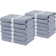 Kitchen Towel Set - 100% Cotton Kitchen Towels, Reusable Dish Towels, Grey Tea Towels for Kitchen, Durable Kitchen Towels, 35.6 x 63.5 cm Kitchen Tea Towels - 12 cm Pack