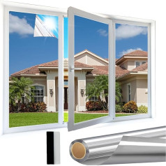 SAMHEITO Sun Protection Film Window Interior 90 x 200 cm Window Film Self-Adhesive Mirror Film Window Opaque from Outside Heat Protection Film Privacy Film Window Heat Protection Film UV Protective