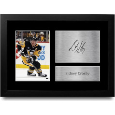 HWC Trading Sidney Crosby Pittsburgh Penguins Gifts Printed Signed Autograph Photo for Ice Hockey Pendants and Fans - A4 Framed