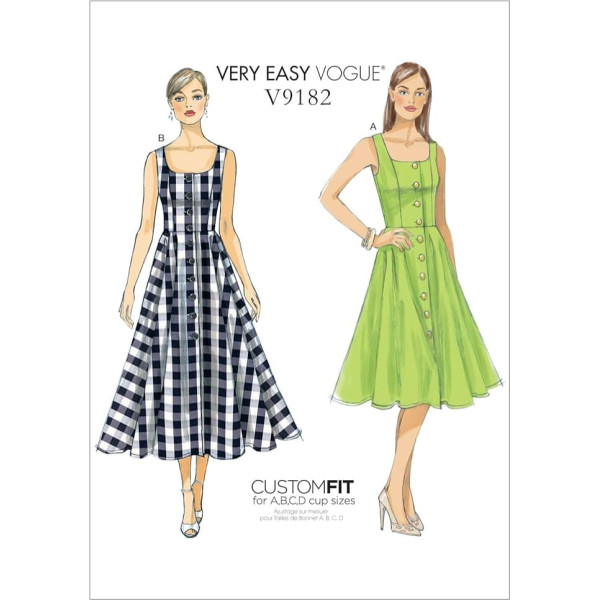 Vogue Patterns 9182 E5 Misses Dress, Size 14-22