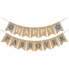 SWSATYW Happy Passover Burlap Banner Party Decoration Fireplace Garland Accessories