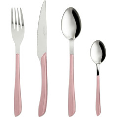 Generico 1 24-Piece APHRODITE Cutlery Set with Pink Handle, Stainless Steel, Rose