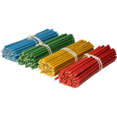 Diveevo Church Beeswax Candles No. 80-200 Pieces I High-Quality Ritual Candles L 18.5 cm Diameter 6.1 mm I 60 Minutes Burning Time in Yellow Red Green Blue I 1 kg Thin Candles Drip and Smokeless